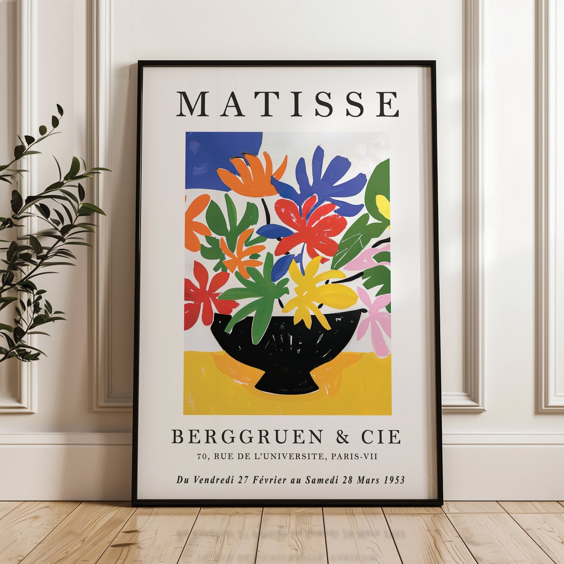 Henri Matisse Bouquet Exhibition 1953 Vintage Floral Artwork Poster
