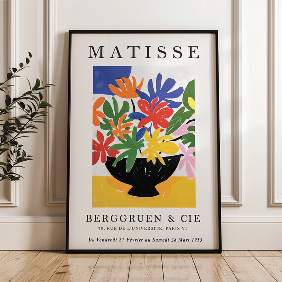 Henri Matisse Bouquet Exhibition 1953 Vintage Floral Artwork Poster