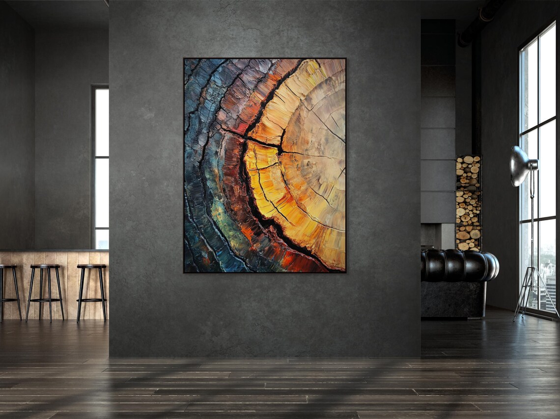 Tree Ring Nature Print, Rustic Minimalist Wall Art - Image 3
