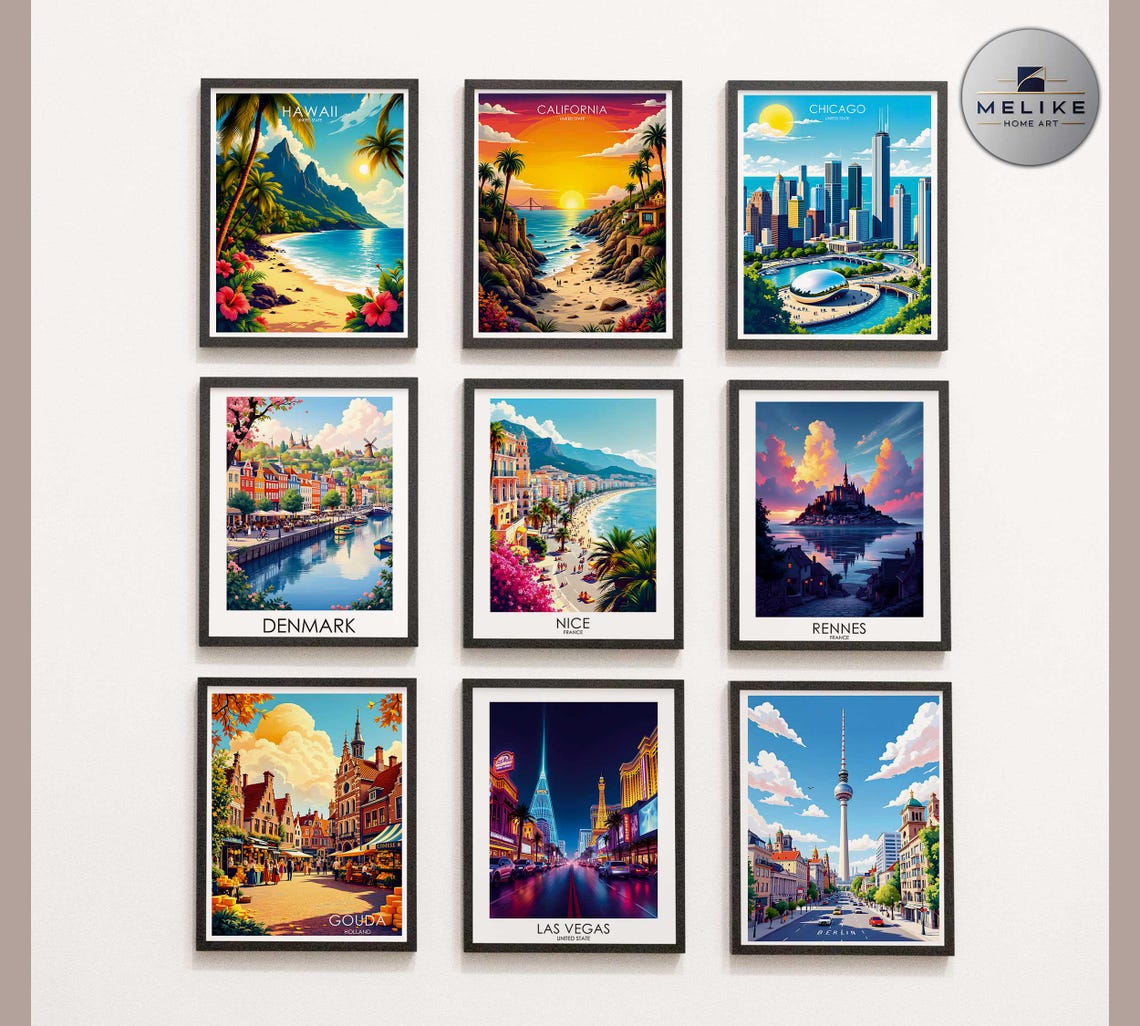 Taj Mahal India Travel Poster Iconic Architecture Monument And Reflection Wall Art - Image 2