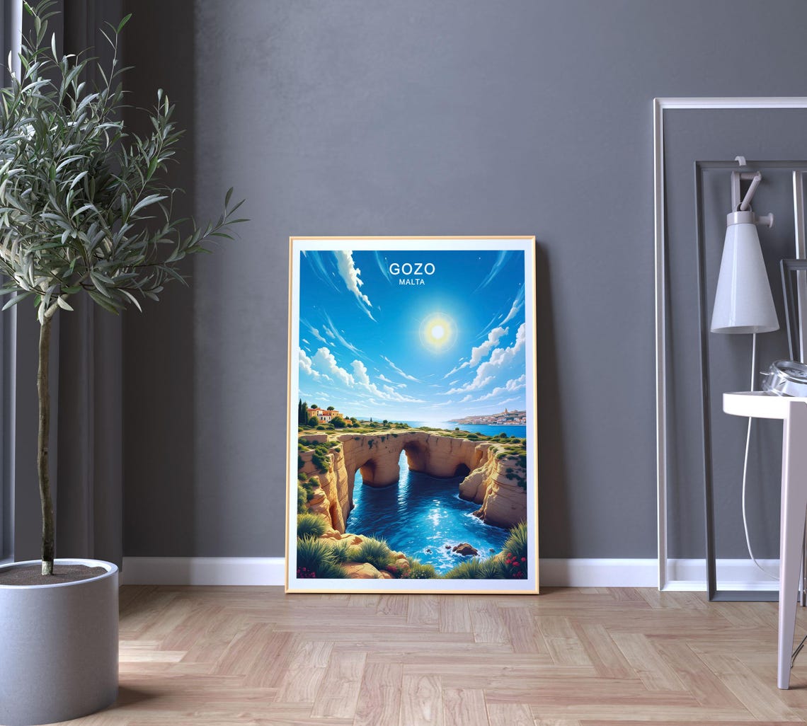 Gozo Malta Travel Poster Azure Window Remnants Scenic Coastlines And Tranquil Island Charm Wall Art - Image 5