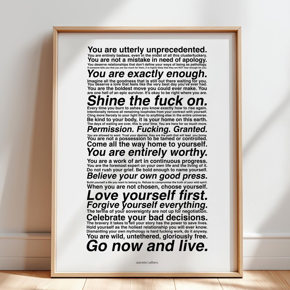 Profanity Daily Affirmation - Self Worth Manifesto