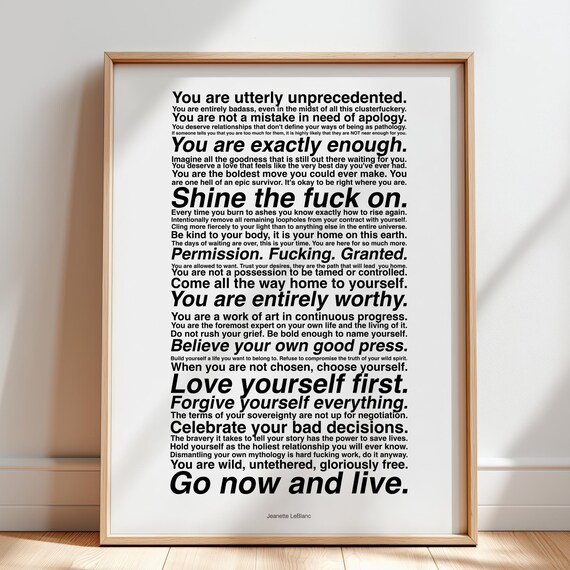Profanity Daily Affirmation - Self Worth Manifesto