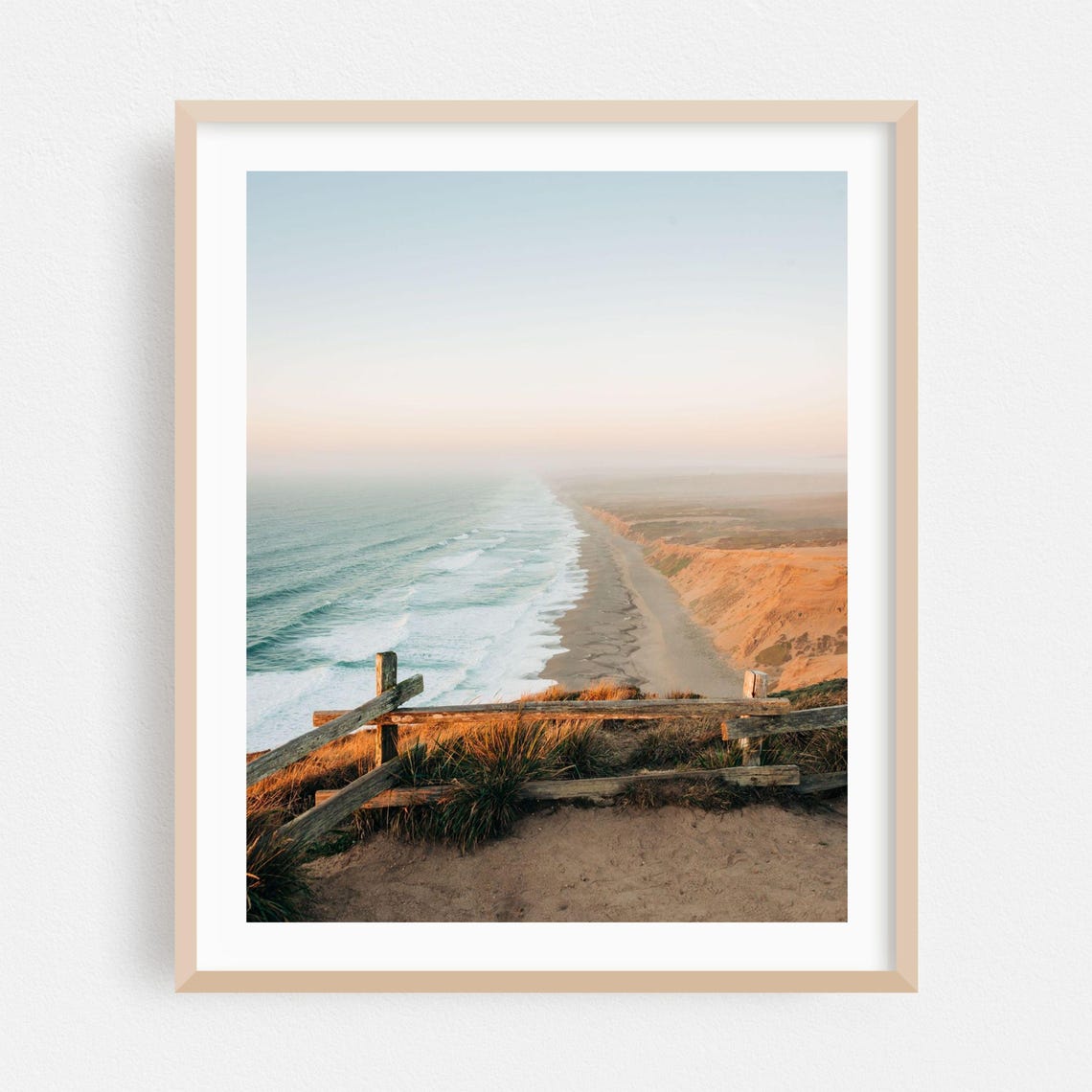Point Reyes California Cliffside Ocean Overlook at Sunset Poster