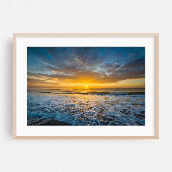Charleston South Carolina Sunset Ocean Waves Coastal Photo Poster