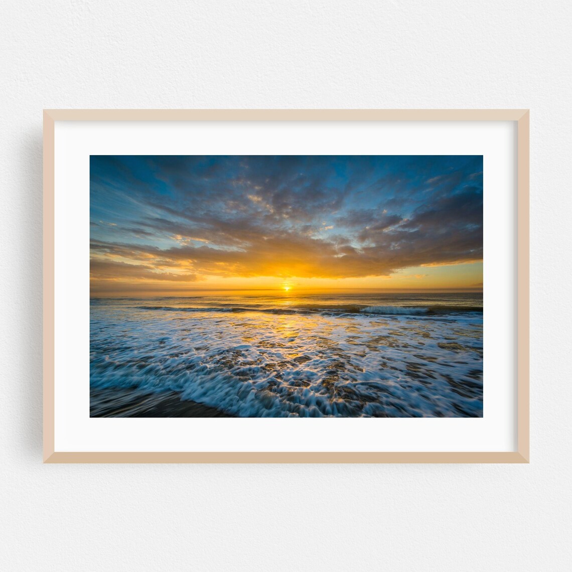 Charleston South Carolina Sunset Ocean Waves Coastal Photo Poster