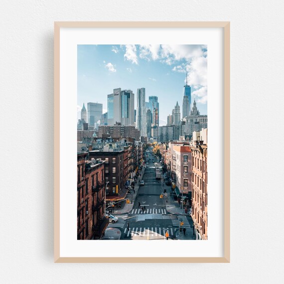 Manhattan New York City Street Skyline Autumn Photography Poster
