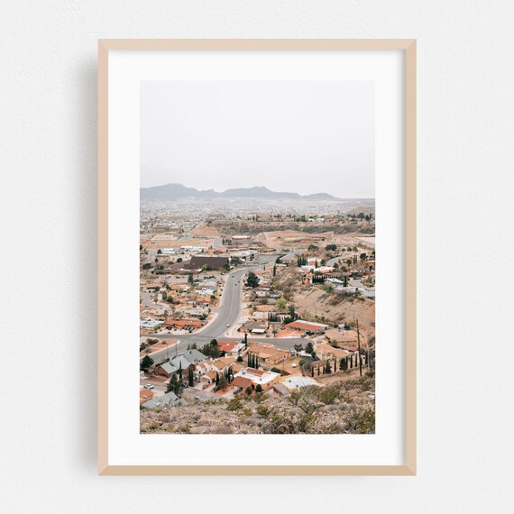 El Paso Texas Desert Hills Aerial Neighborhood Scenic Photo Poster