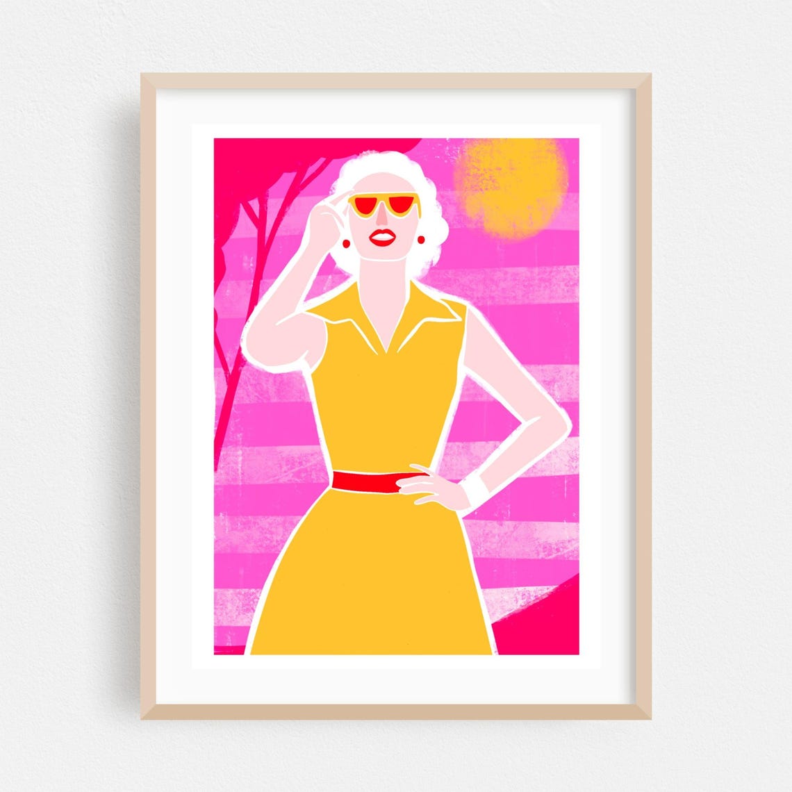 Pop Art Print Vintage Wall Retro Framed Fashion Home Decor Illustration Poster Modern Fine Summer