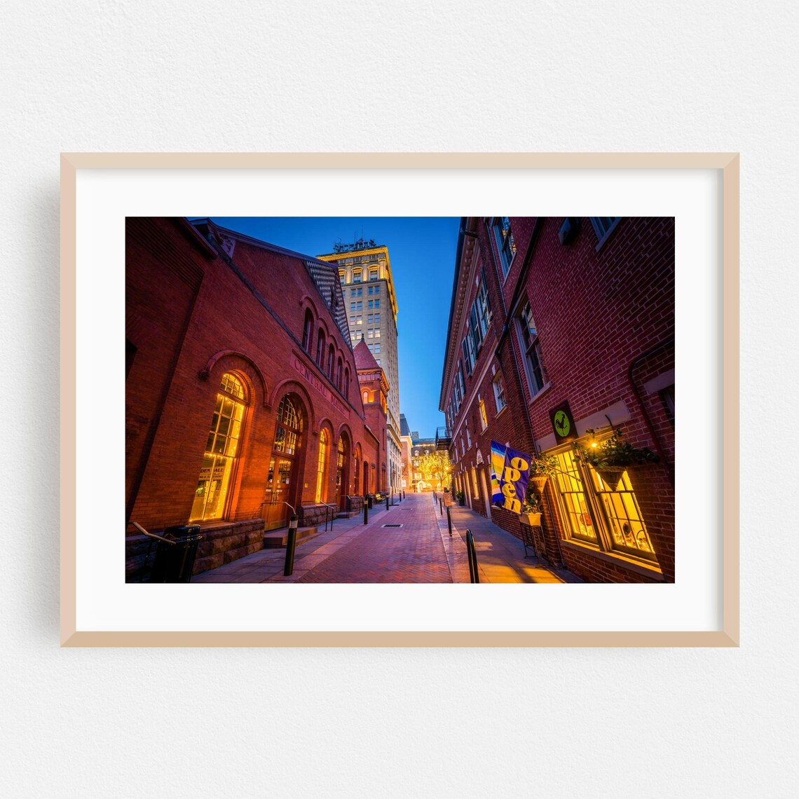 Lancaster Pennsylvania Brick Alley Evening Street Photo Poster