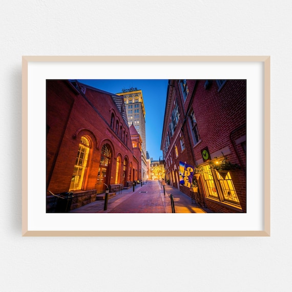Lancaster Pennsylvania Brick Alley Evening Street Photo Poster