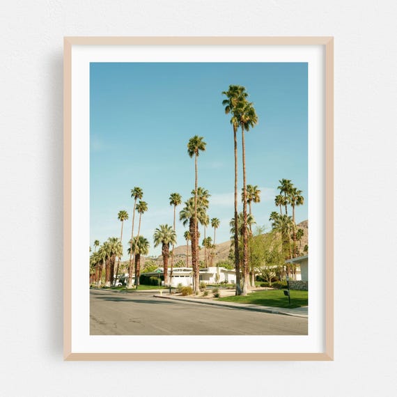 Palm Springs Print Wall Art Tree Framed Midcentury Modern Home Decor Desert Poster Tropical Fine Architecture