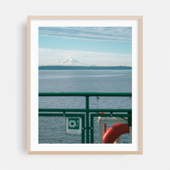 Edmonds Washington Ferry Deck Scenic View Mount Rainier Poster