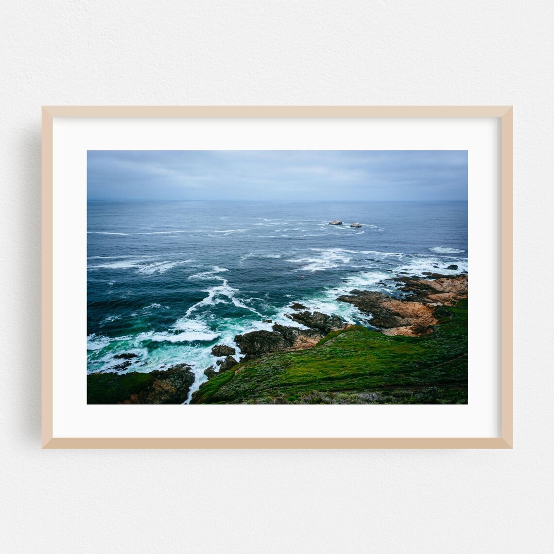 Big Sur California Rugged Coastline Aerial Seascape Photography Poster