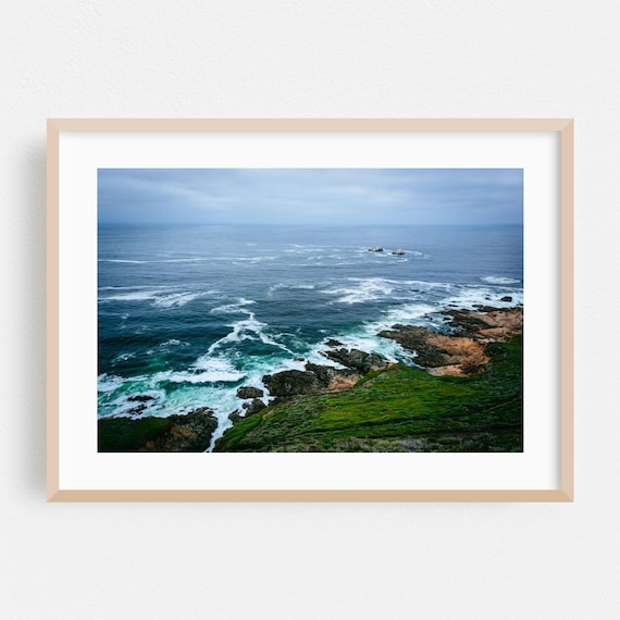 Big Sur California Rugged Coastline Aerial Seascape Photography Poster