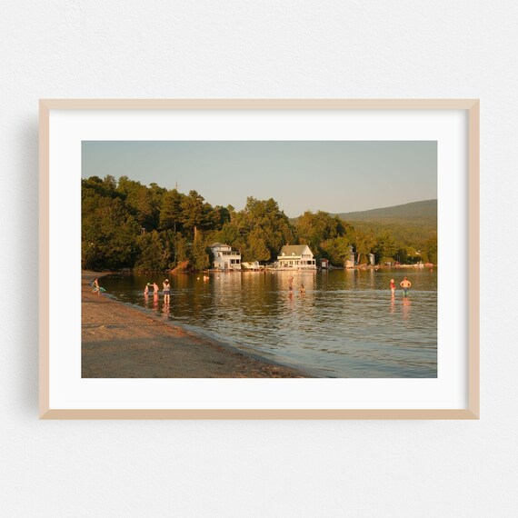 Brownington Vermont Summer Beach Lake Swimming Photography Poster