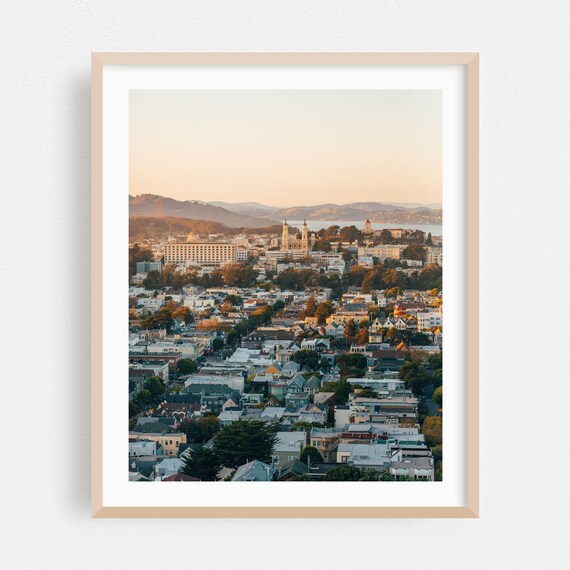 San Francisco Golden Hour Hills Cityscape Autumn Rooftops Photo Poster