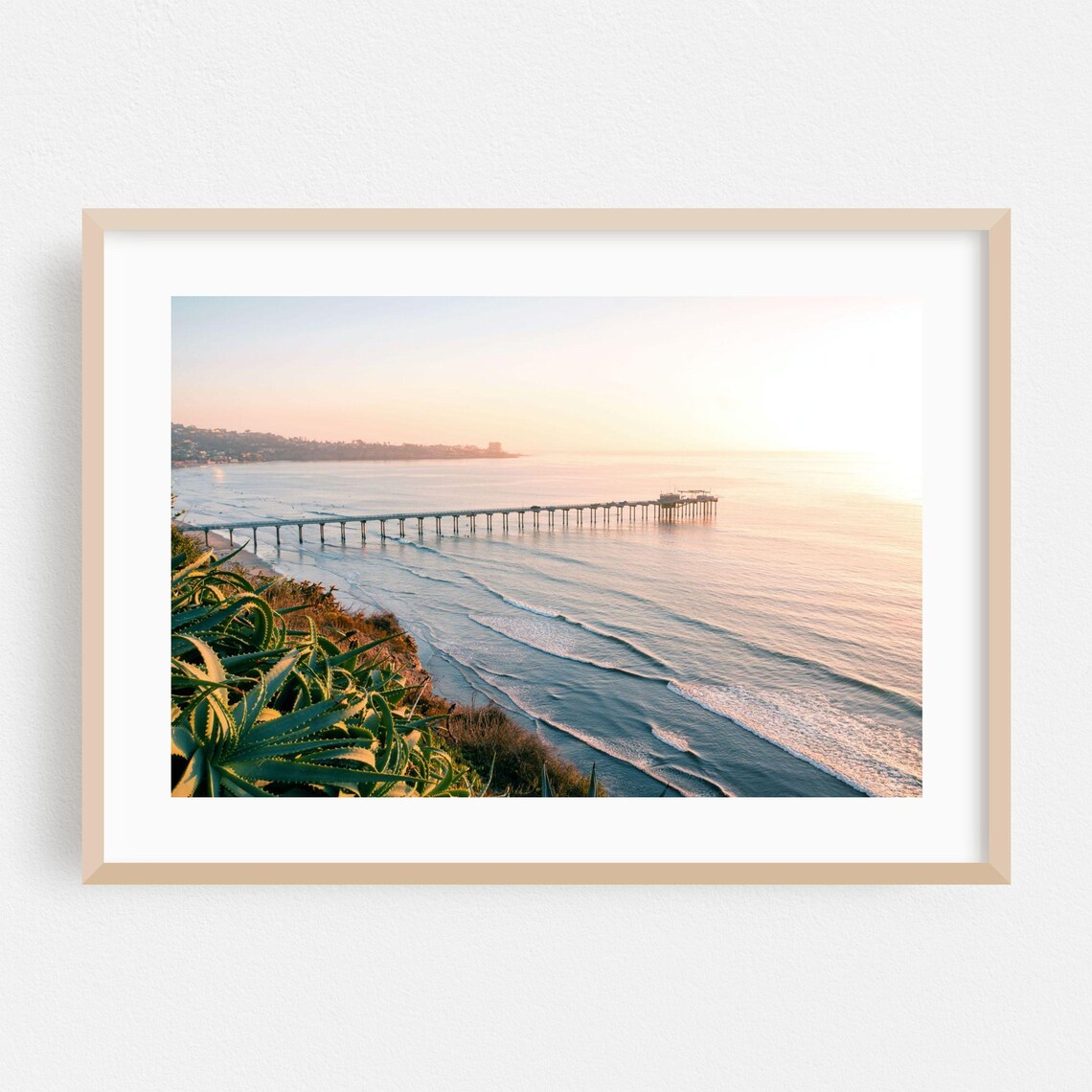 San Diego Ocean Sunset Travel Poster, Coastal Landscape