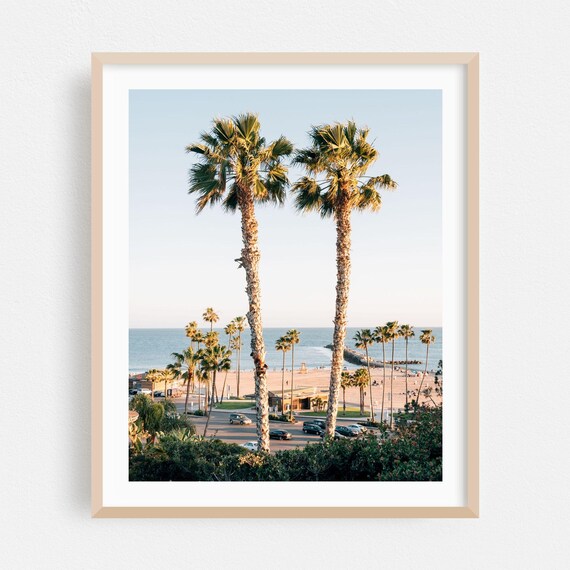 Newport Beach Print Wall Art Framed Palm Tree Home Decor Coast Poster Ocean Fine House Tropical