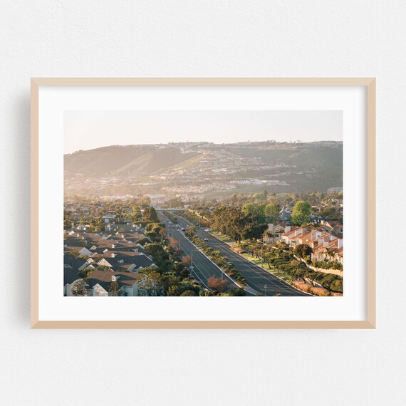 Dana Point Suburban Road Rolling Hillside Aerial Photo Poster