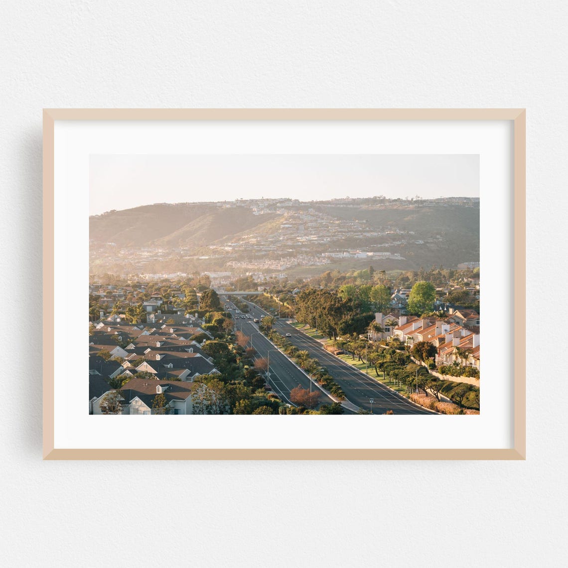 Dana Point Suburban Road Rolling Hillside Aerial Photo Poster