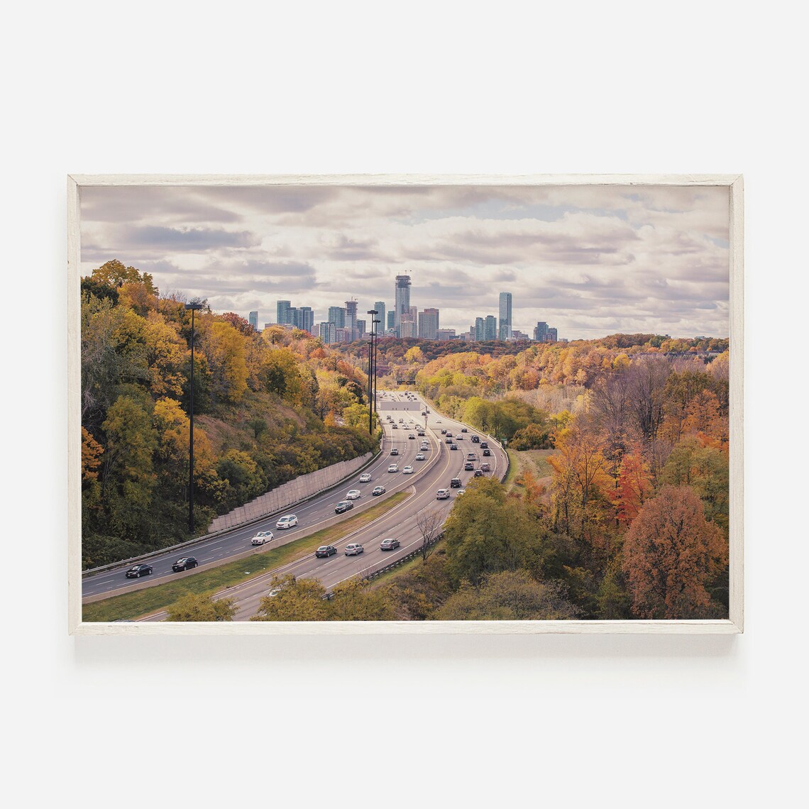 Toronto Autumn Highway Skyline Fall Foliage City Photo Poster