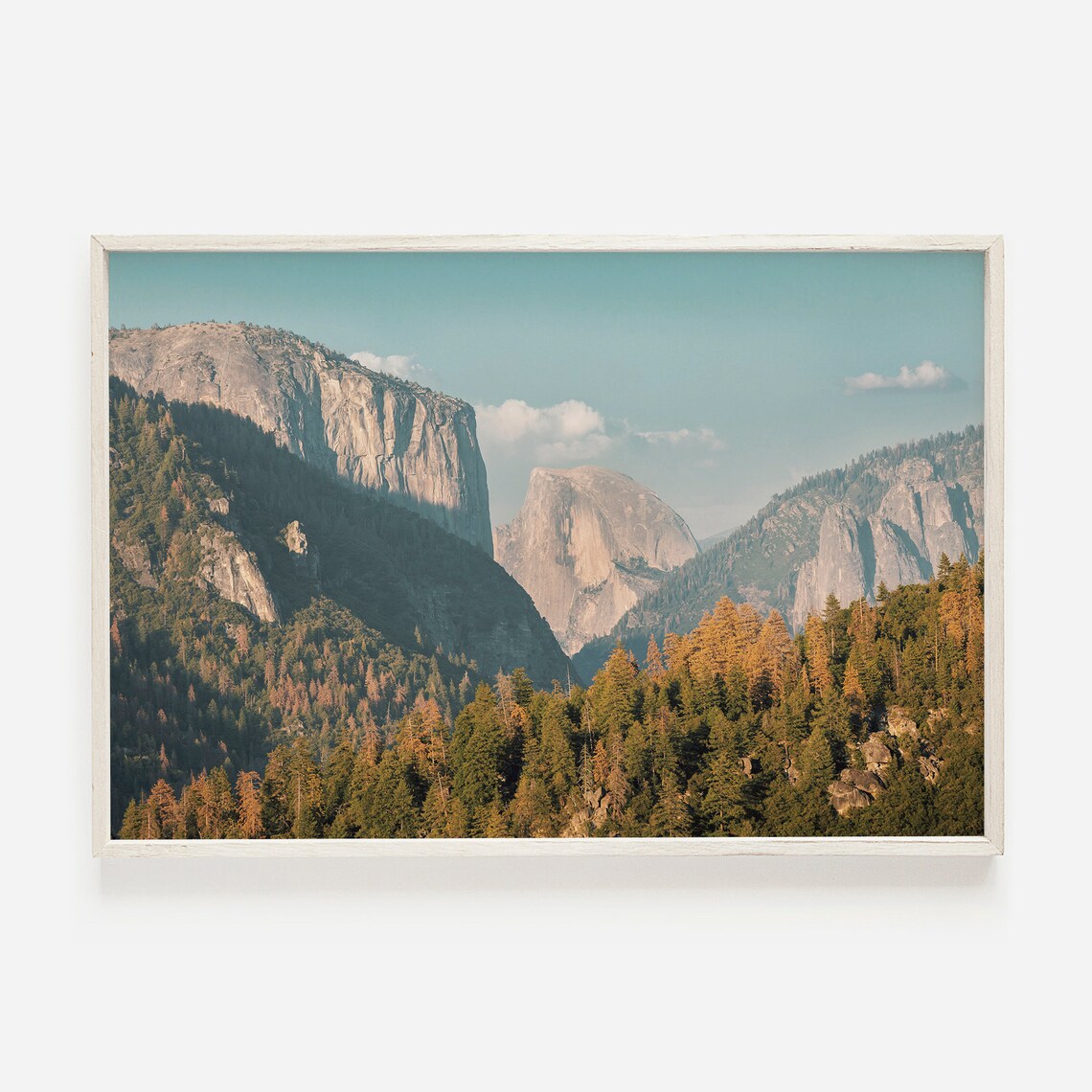 Yosemite Valley In Fall, Rustic Mountain Art Print