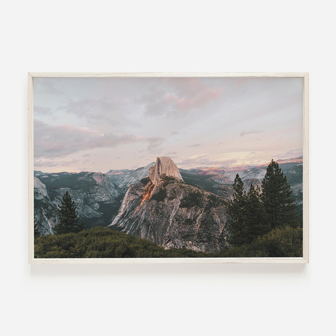 Yosemite Mountain Sunset, Half Dome Travel Poster