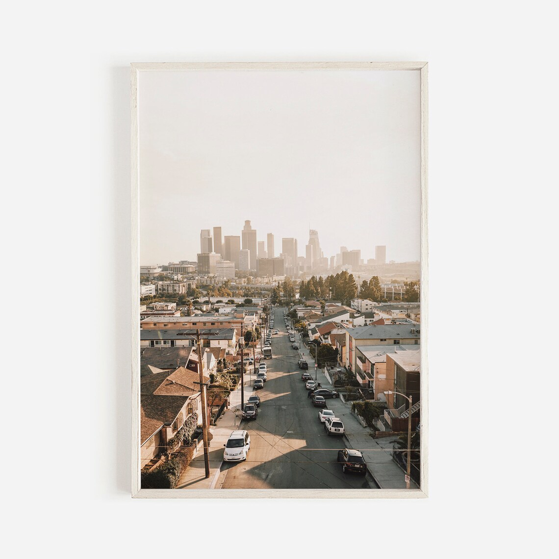 Los Angeles Sunset Landscape Travel Poster, Boho