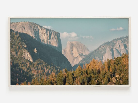 Yosemite Half Dome Granite Peaks Pine Forest Daytime View Poster