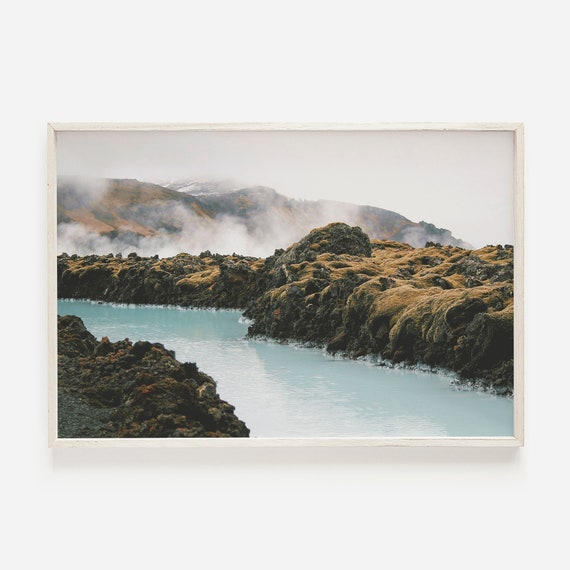 Hot Springs In Iceland Travel Poster