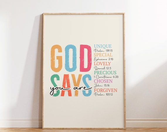 Christian Bible Scripture Wall Art Print, Religious Decor