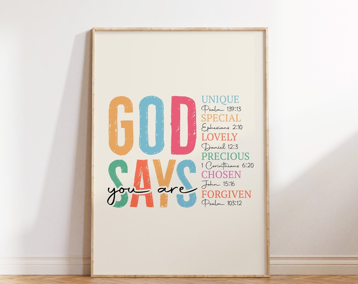 Christian Bible Scripture Wall Art Print, Religious Decor