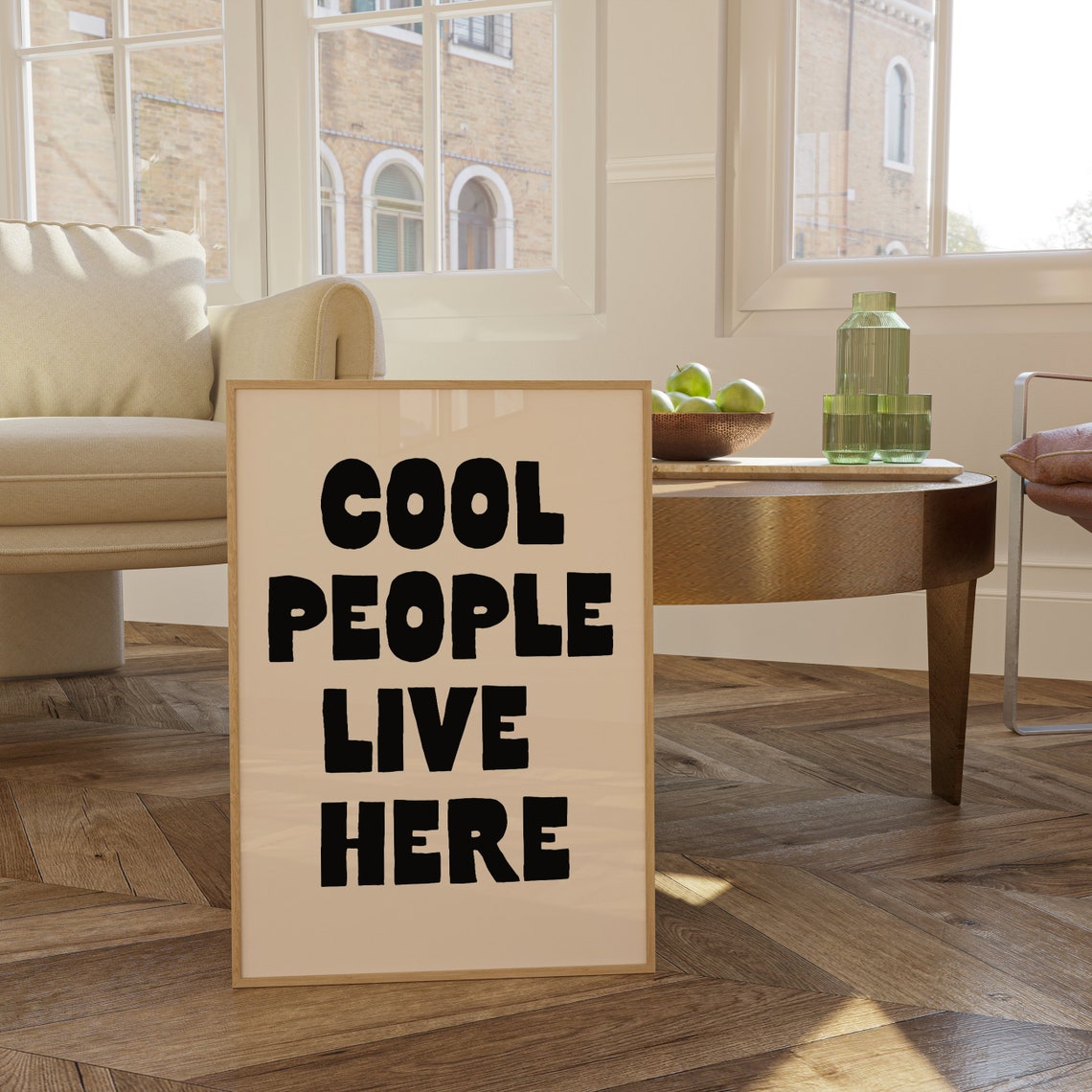 Cool People Live Here Bold Black Typography Welcome Home Poster - Image 3