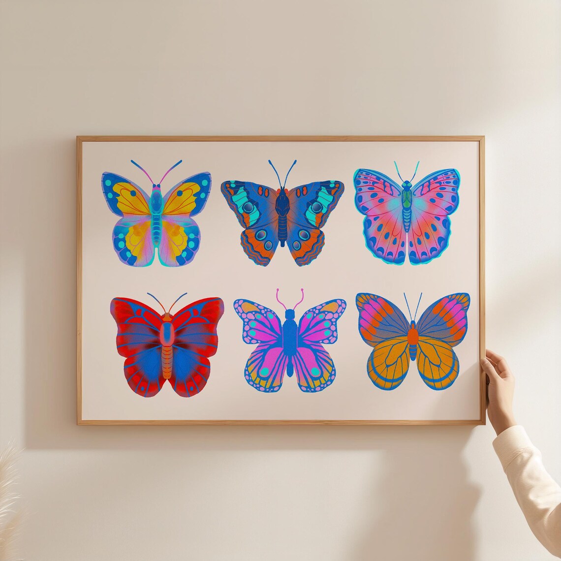 Butterflies Art Print, Groovy 70s Wall Art