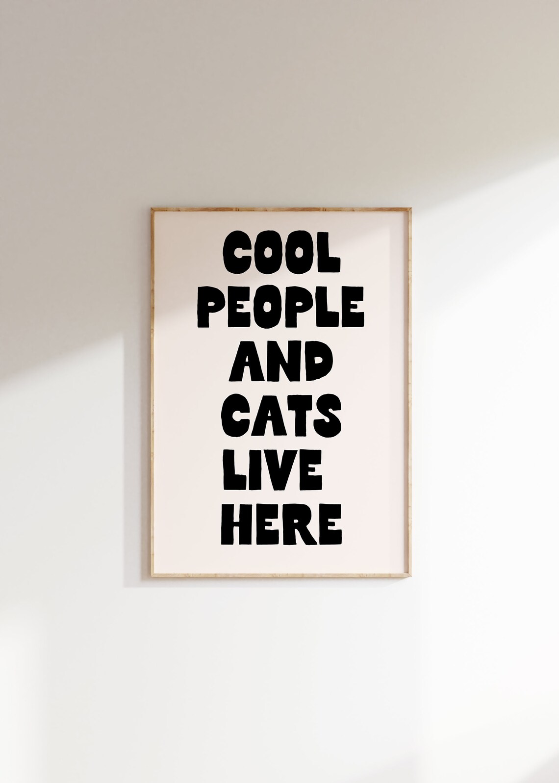 Cool People And Cats Live Here Typography Art Print - Image 5