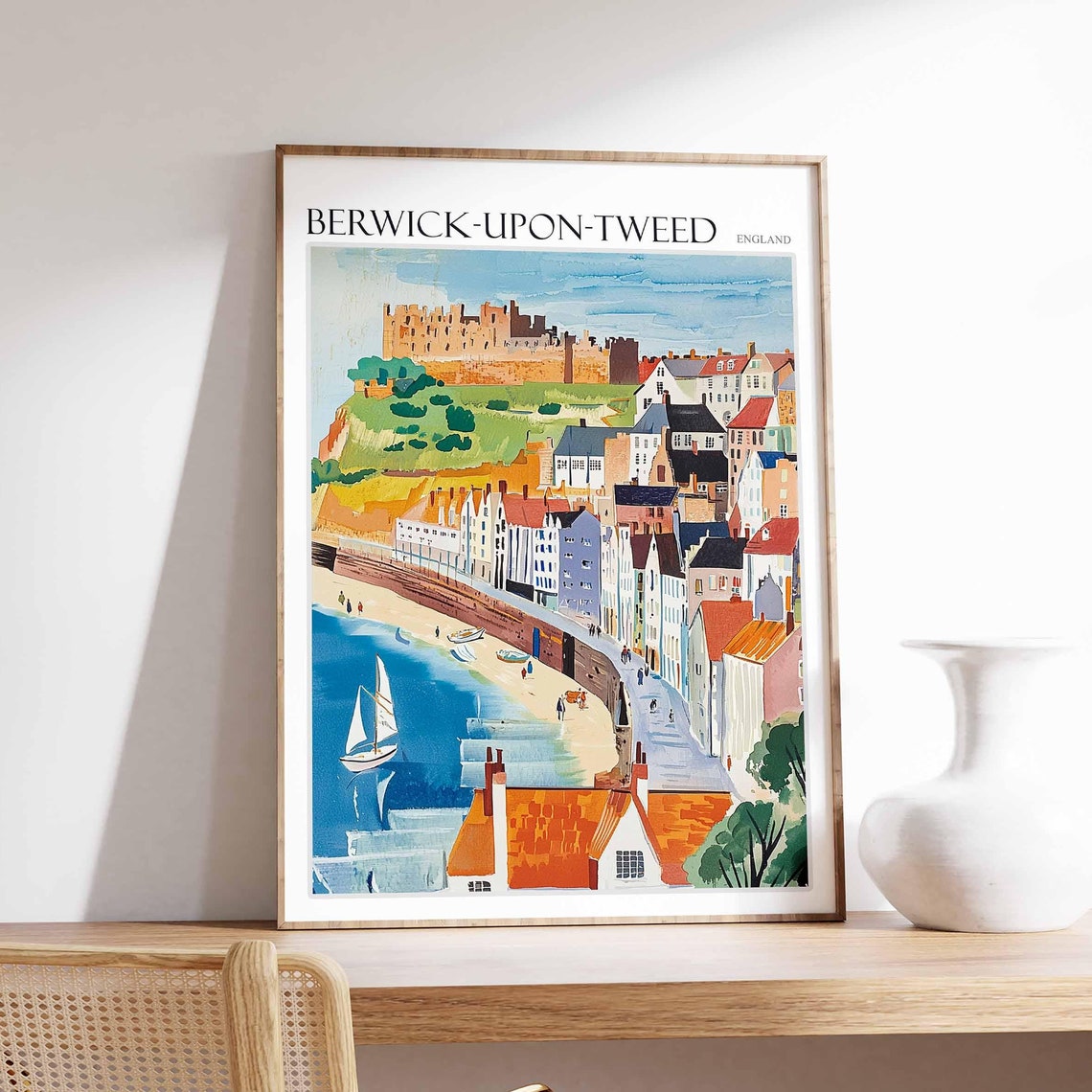 Berwick Upon Tweed Poster England Travel Poster Scotland Travel Poster Border Towns Poster Historic Town Poster Medieval Town Poster