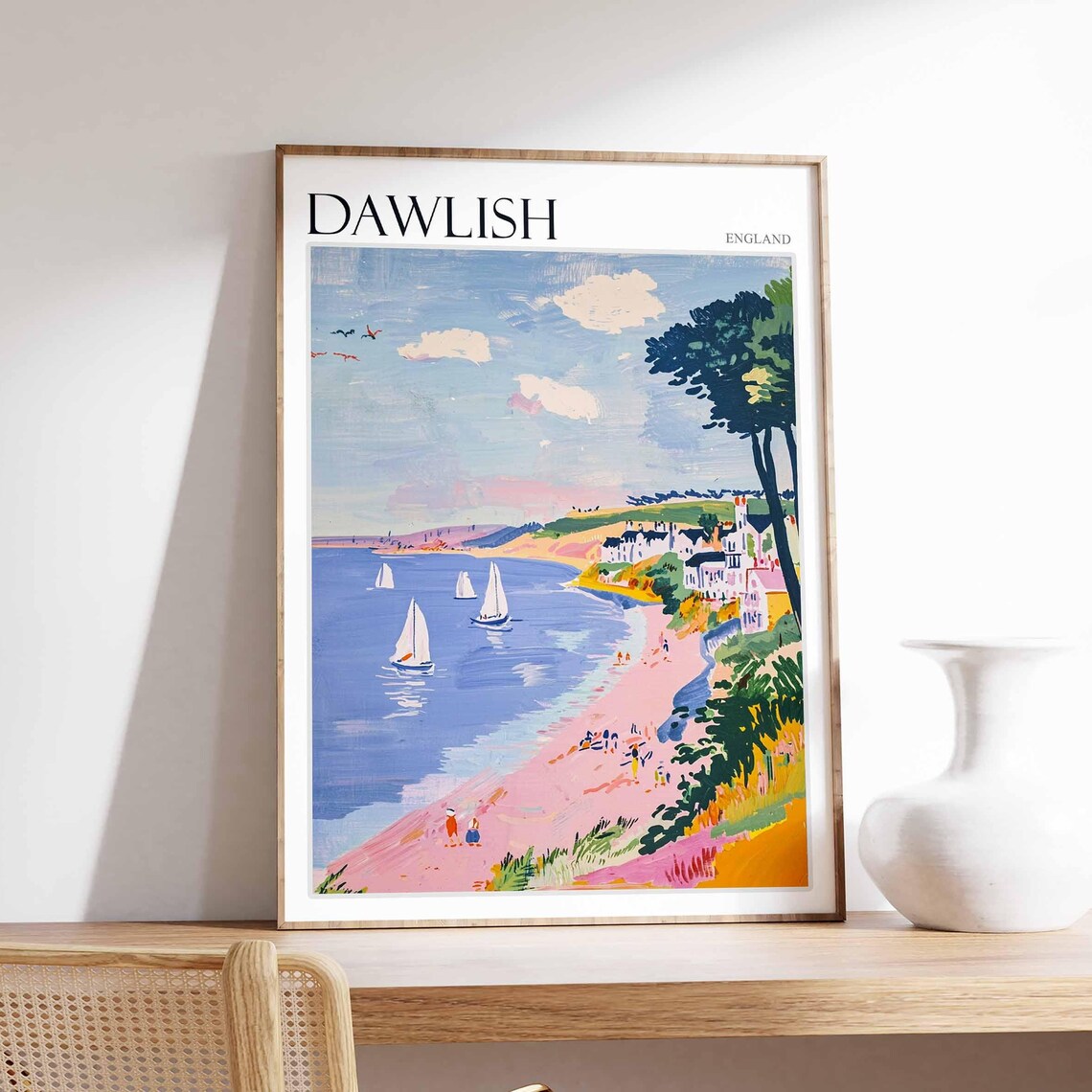 Dawlish Poster Devon Poster England Travel Poster Coastal Wall Art English Home Decor Seaside Town Poster Uk Travel Print Dawlish Art