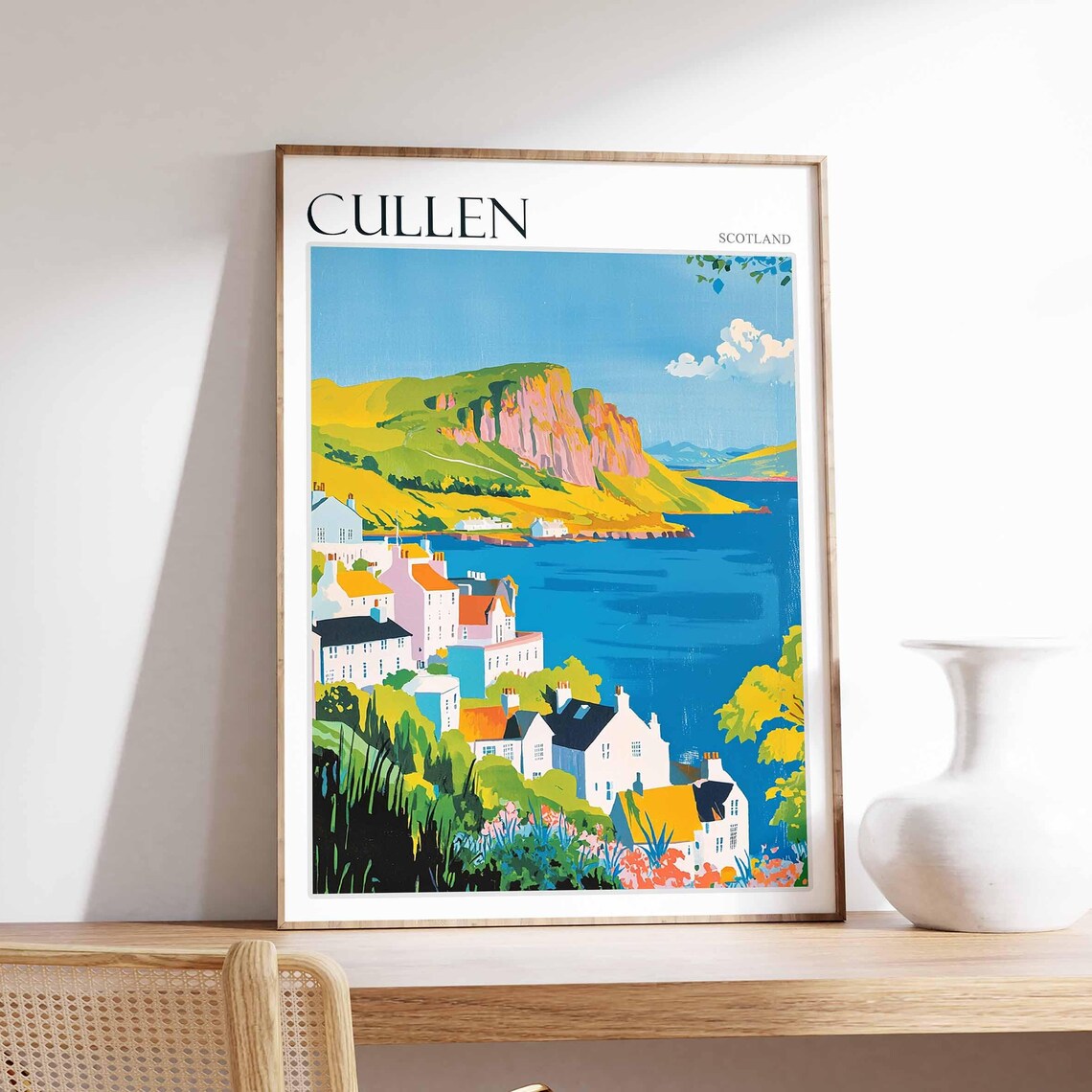 Cullen Poster Scotland Travel Poster Scotland Travel Gift Cullen Scotland Art Moray Coast Poster North Sea Poster Scottish Scenery Art