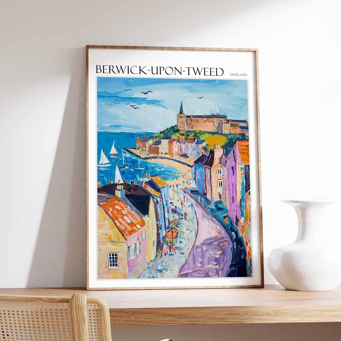 Berwick Upon Tweed Poster England Travel Poster Scotland Travel Poster Border Towns Poster Historic Town Poster Medieval Town Poster