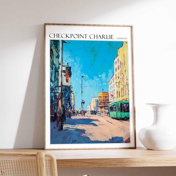 Checkpoint Charlie Poster Germany Travel Print Europe Travel Poster European Wall Art Mountain Print Checkpoint Charlie Wall Art