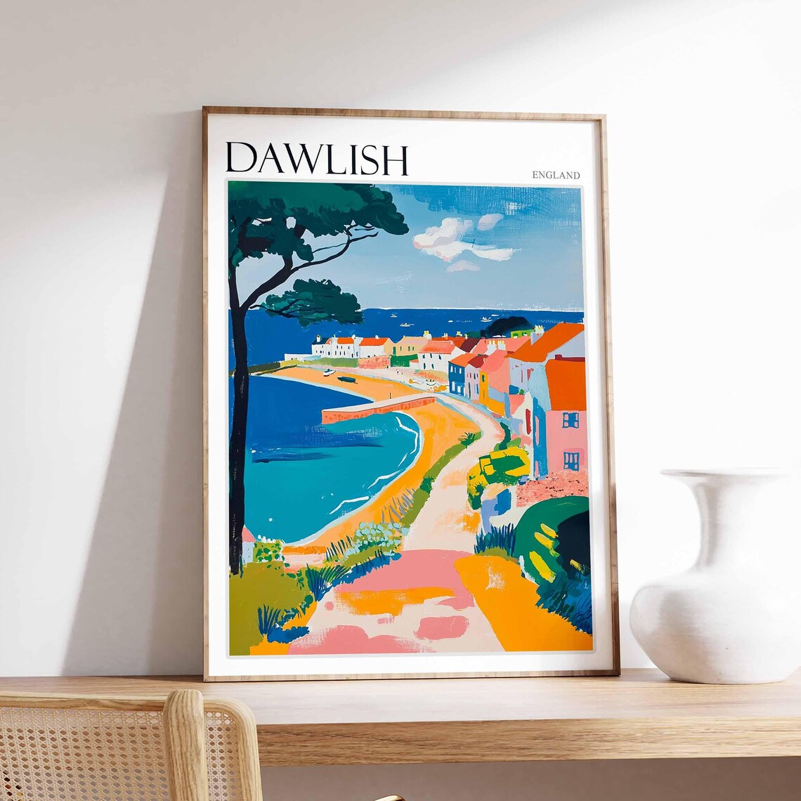 Dawlish Poster Devon Poster England Travel Poster Coastal Wall Art English Home Decor Seaside Town Poster Uk Travel Print Dawlish Art