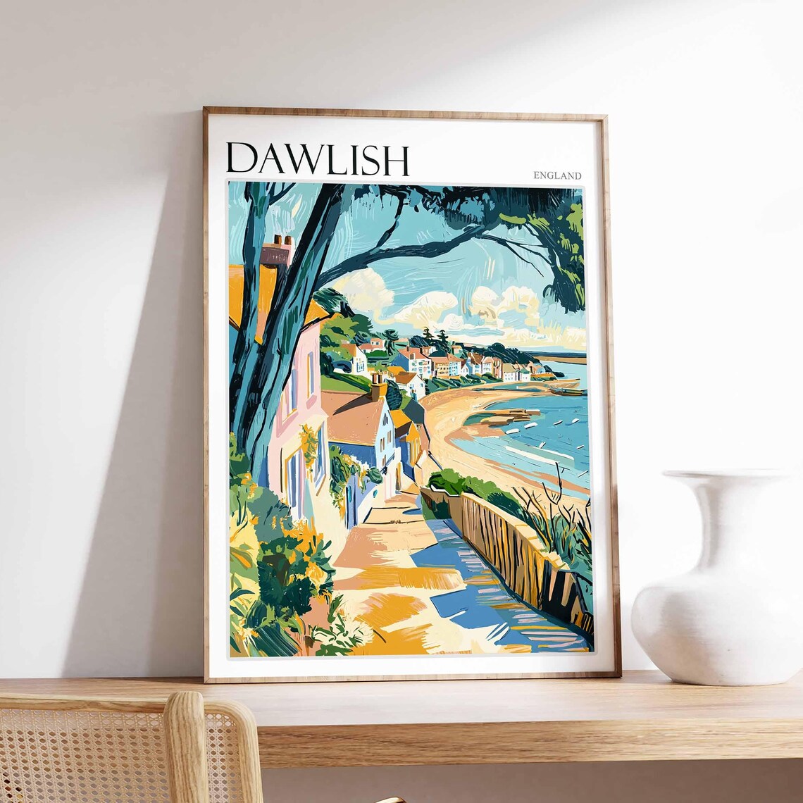 Dawlish Poster Devon Poster England Travel Poster Coastal Wall Art English Home Decor Seaside Town Poster Uk Travel Print Dawlish Art