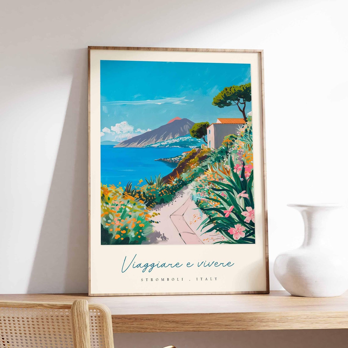 Stromboli Poster Italian Travel Print Stromboli Travel Art Stromboli Wall Art Italy Art Italy Travel Decor Italian Travel Gift