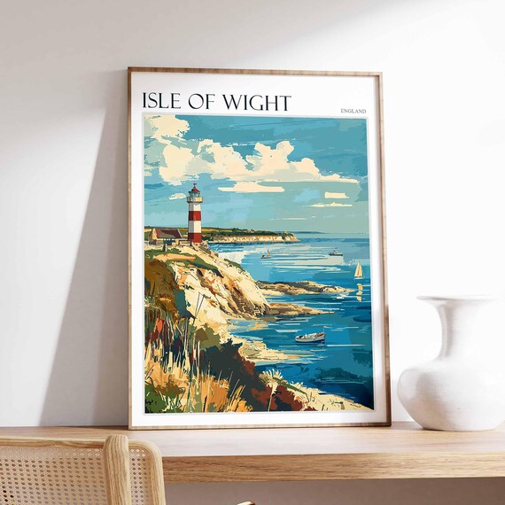 Isle Of Wight Poster Uk Travel Poster Coastal Wall Art British Decor Uk Home Decor Isle Of Wight Travel Print Island Poster Uk Decor