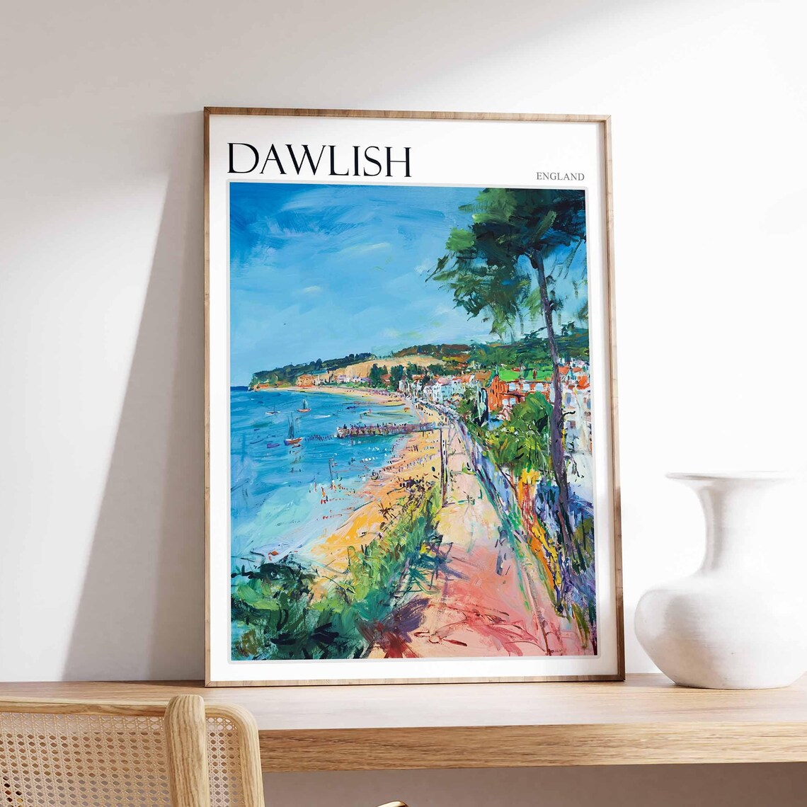 Dawlish Poster Devon Poster England Travel Poster Coastal Wall Art English Home Decor Seaside Town Poster Uk Travel Print Dawlish Art