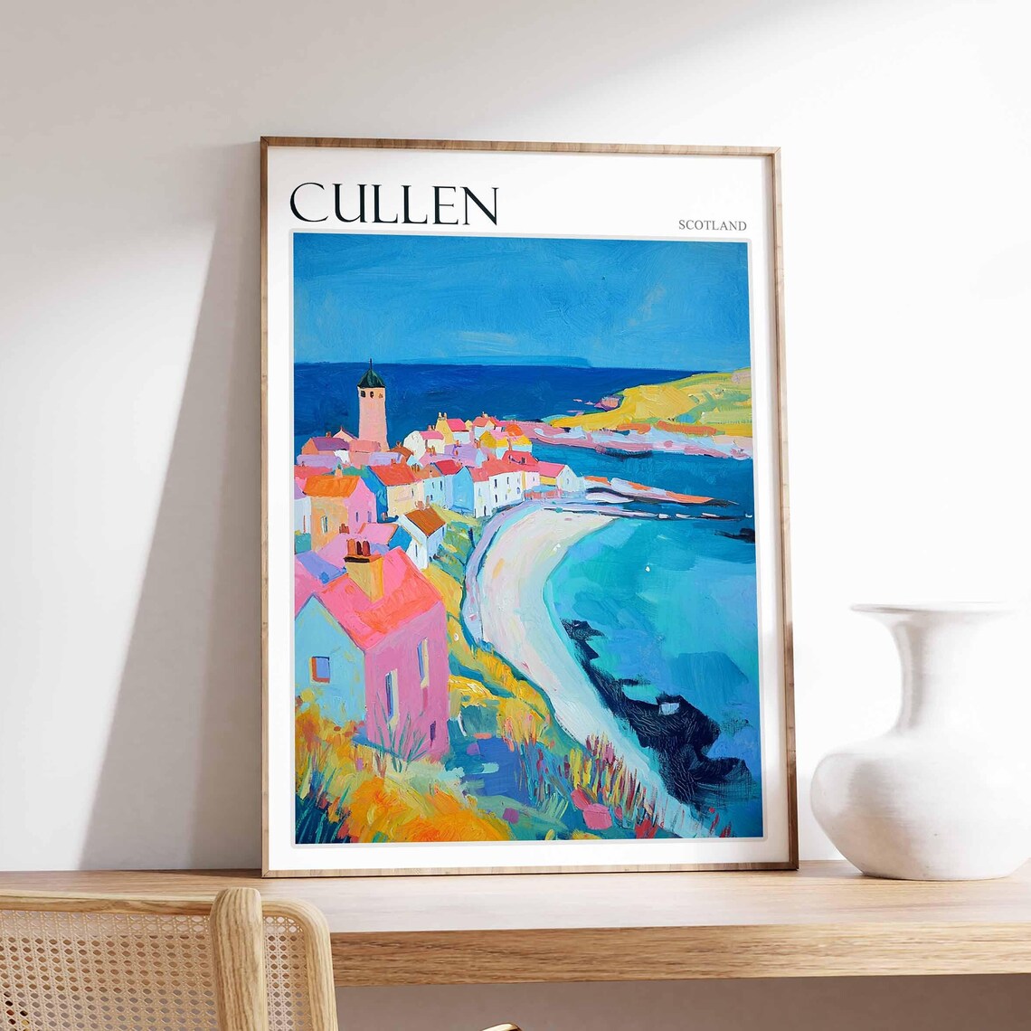 Cullen Poster Scotland Travel Poster Scotland Travel Gift Cullen Scotland Art Moray Coast Poster North Sea Poster Scottish Scenery Art