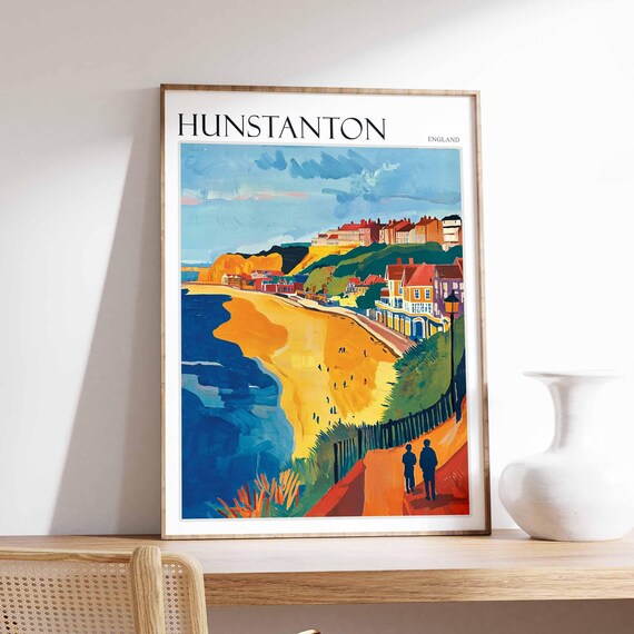 Hunstanton England Golden Beach Curving Bay Cliff Walk Poster