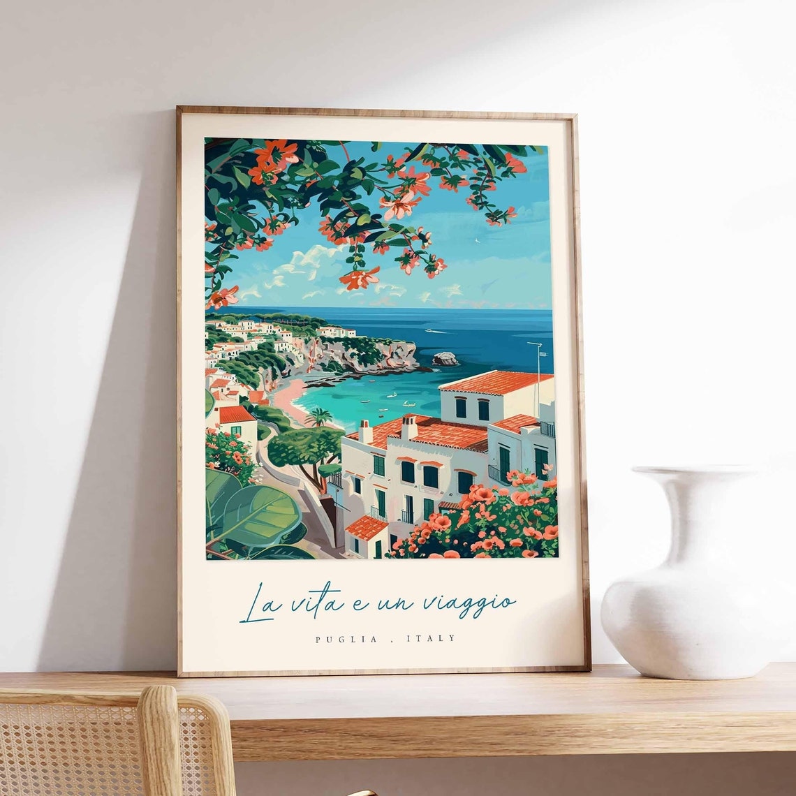 Puglia Poster Italian Travel Print Puglia Travel Art Puglia Wall Art Italy Art Italy Travel Decor Italian Travel Gift