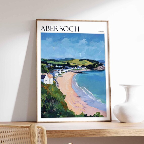 Abersoch Wales Sandy Beach Charming Seaside Village Bay Poster